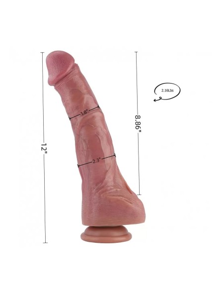 Hismith 12 Dual Density Ultra Realistic Dildo With KlicLok System