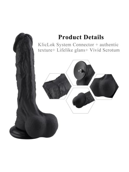 Hismith Black Super Huge Silicone Dildo With Balls For Hismith