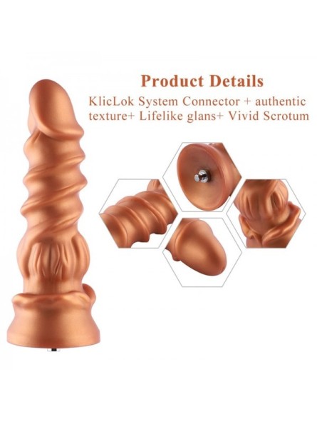 Hismith 8 46 Spiral Grain Silicone Dildo With KlicLok System For